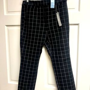 LOFT Plaid High Waist Skinny Ankle Pant